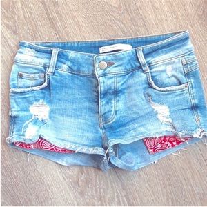 Zara Trafaluc Hot Pant Denim Jean Shorts